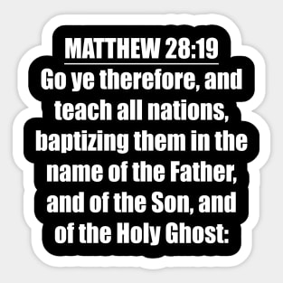 Bible Verse Matthew 28:19 Sticker